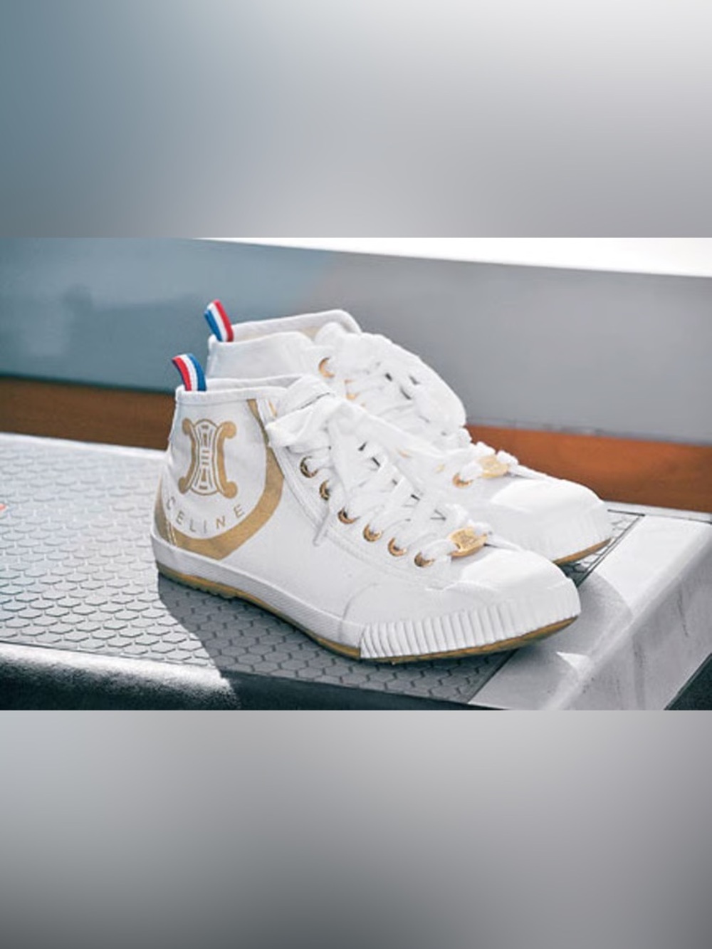 Celine x Feiyue EUC High Top Canvas Sneakers Rare Size 37 EU 7,5 US Vintage